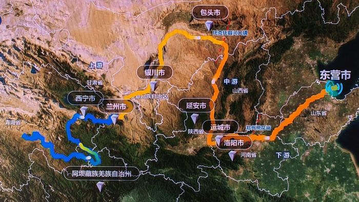 △黃河發(fā)源于青藏高原，呈“幾”字形流經(jīng)青海、四川、甘肅、寧夏、內(nèi)蒙古、山西、陜西、河南、山東9省區(qū)，全長5464公里。(資料圖)