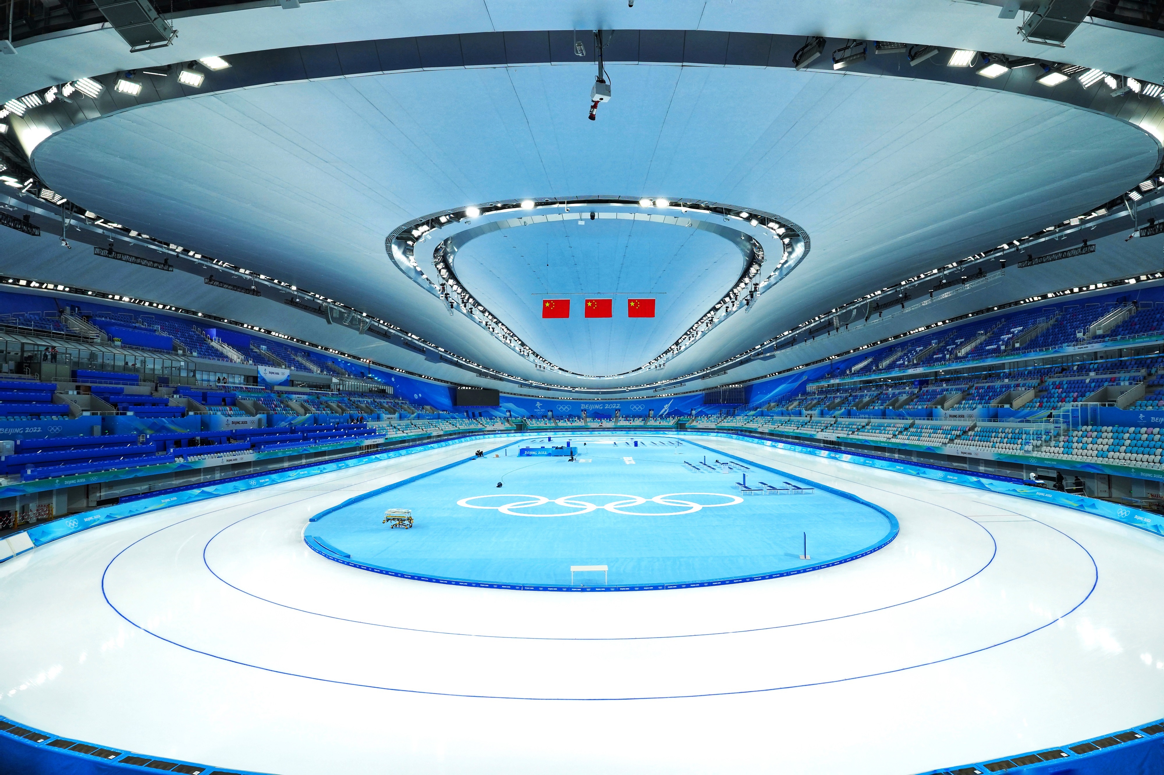 △國家速滑館，2022年1月4日，習(xí)近平總書記到這里調(diào)研。(圖/總臺國廣記者李晉拍攝)