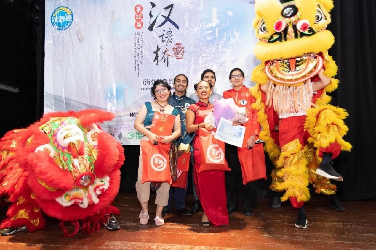 獲獎選手合影。尤卡坦自治大學孔子學院供圖