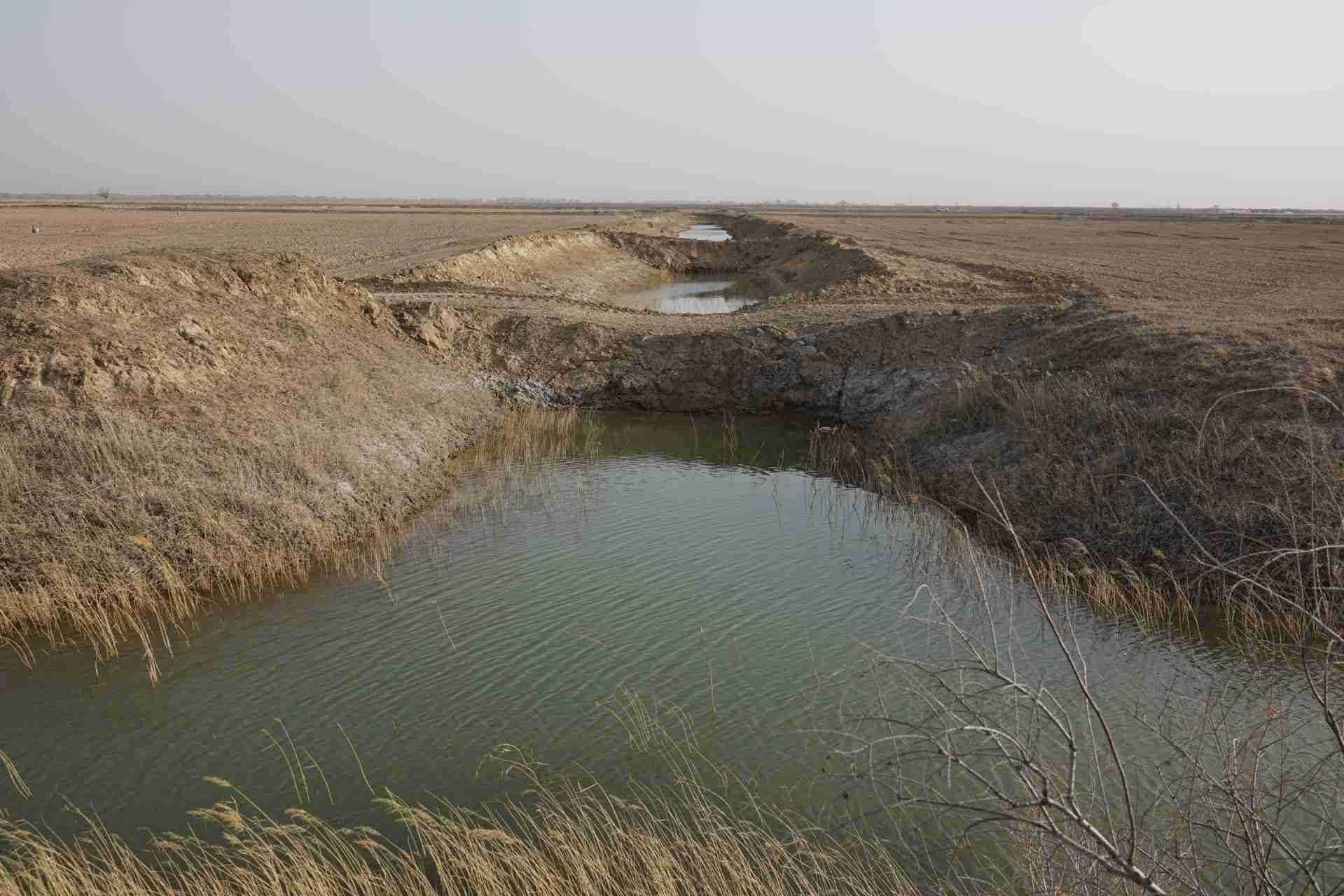 堵塞的排堿渠。 人民網(wǎng)記者 游天燚攝