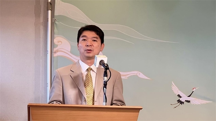 中國(guó)駐東京旅游辦事處主任歐陽(yáng)安致辭。中國(guó)駐東京旅游辦事處供圖