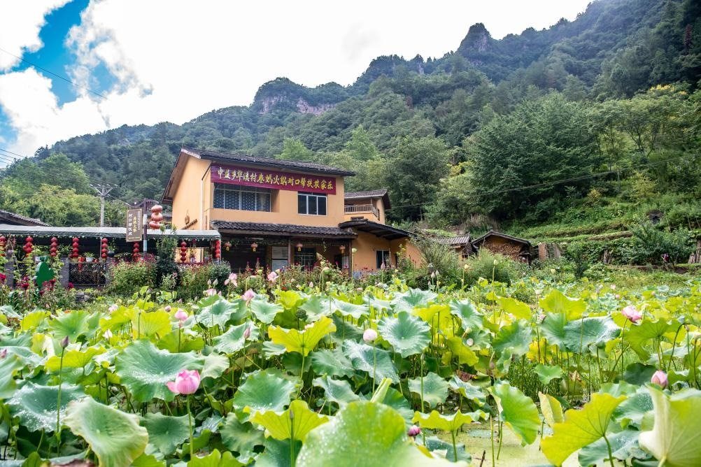 這是8月28日拍攝的華溪村村民開設(shè)的農(nóng)家樂(lè)外景。新華社記者 唐奕 攝