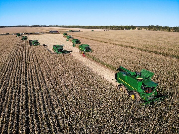 9月20日在位于黑龍江雙鴨山市友誼縣的北大荒農(nóng)業(yè)股份有限公司友誼分公司一地塊拍攝的秋收現(xiàn)場（無人機照片）。新華社記者 王松 攝