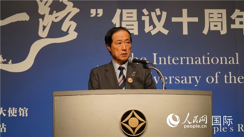 日本經(jīng)團(tuán)聯(lián)副會長佐藤康博發(fā)言。人民網(wǎng) 蔣曉辰攝