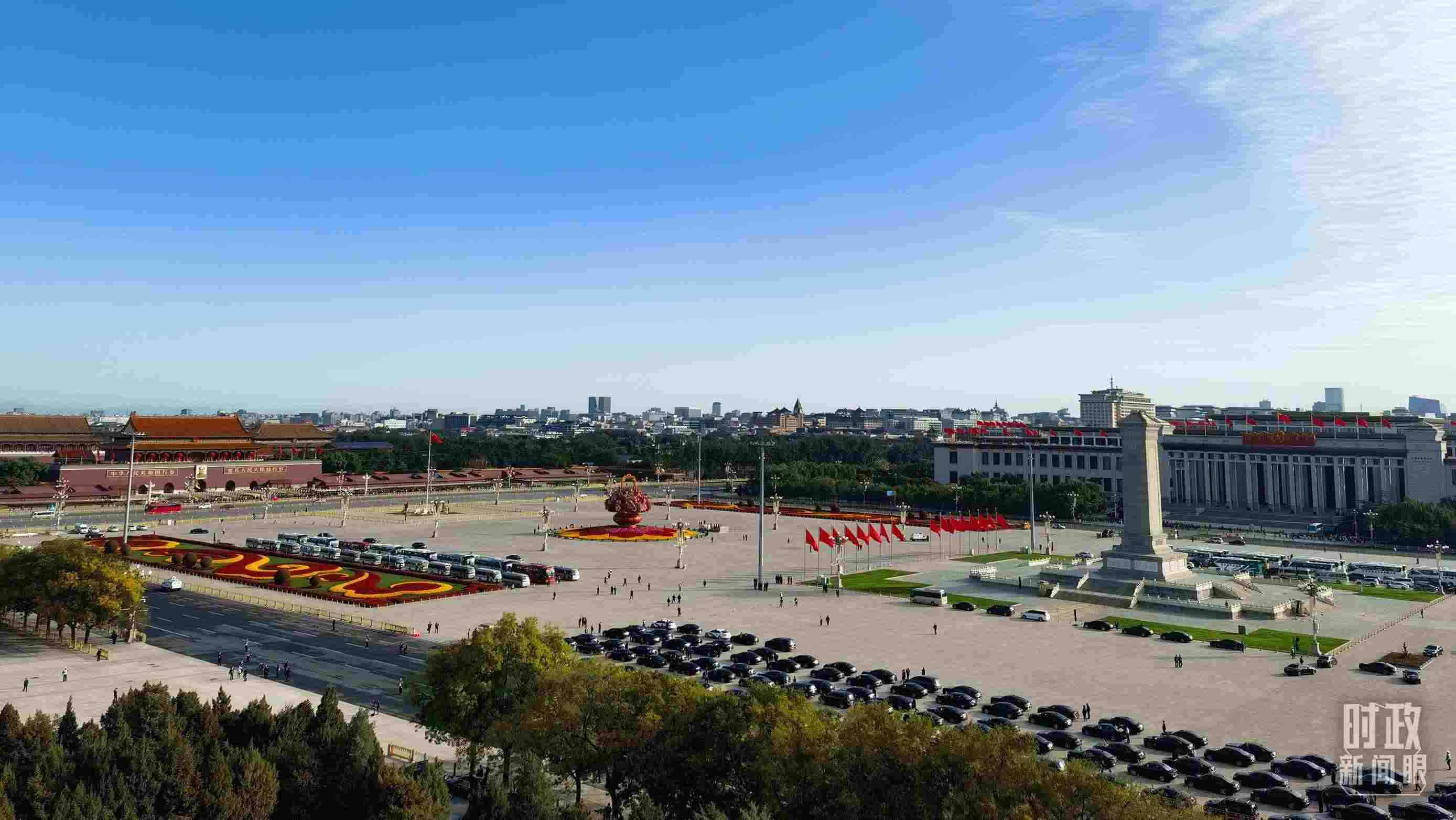 △18日的天安門廣場。（總臺央視記者周志國拍攝）