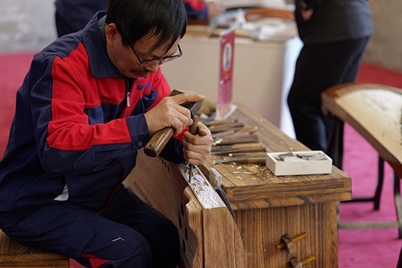 蘭考古箏制作展示。中央音樂學(xué)院供圖