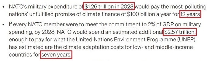 看看北約的“碳足跡”，就知道西方的氣候承諾有多扯