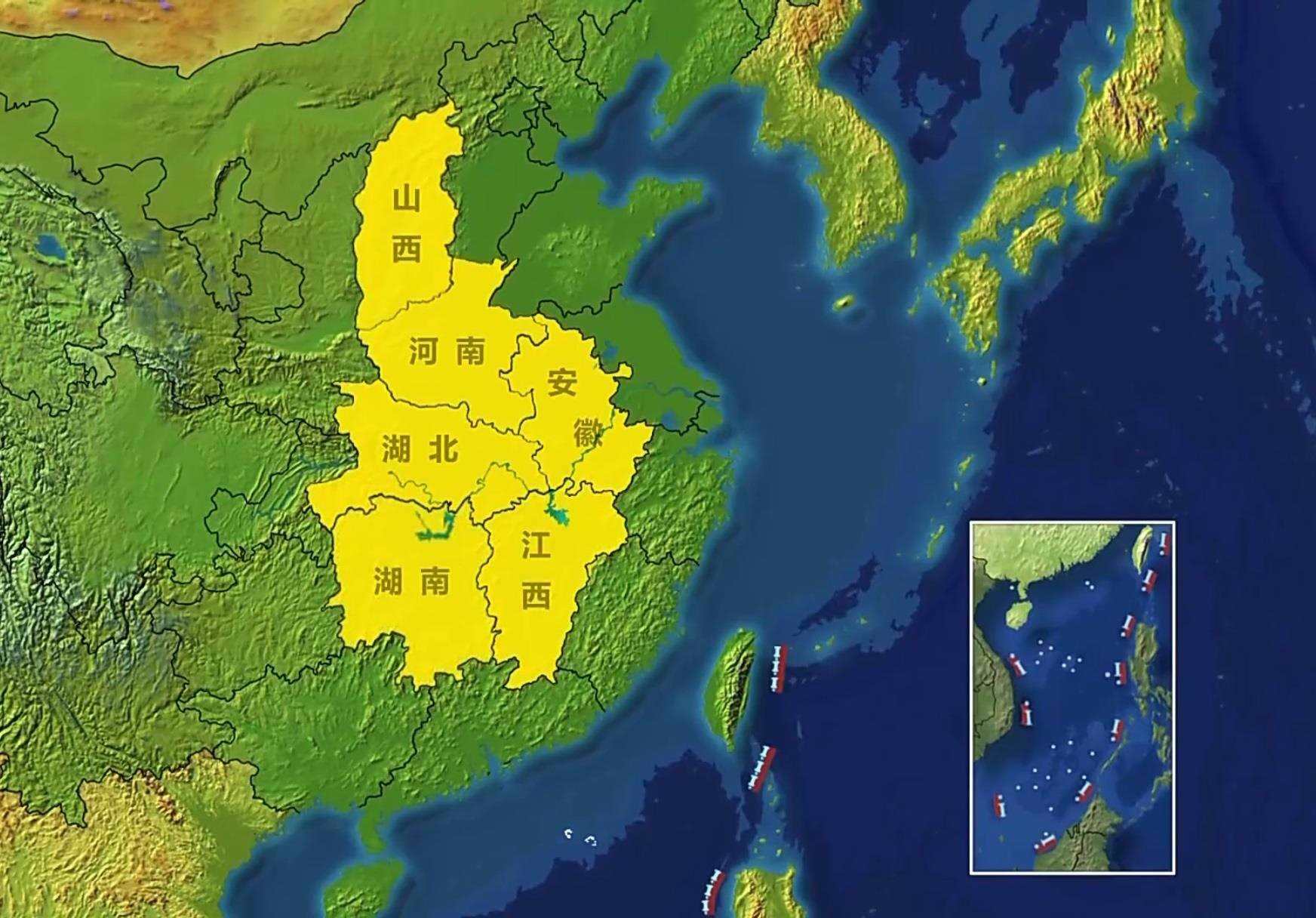 △中部地區(qū)包括晉皖贛豫鄂湘6省。