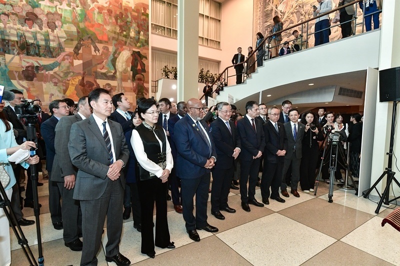 圖為“遇鑒漢字，和合共生”漢字展活動現(xiàn)場。（主辦方供圖）