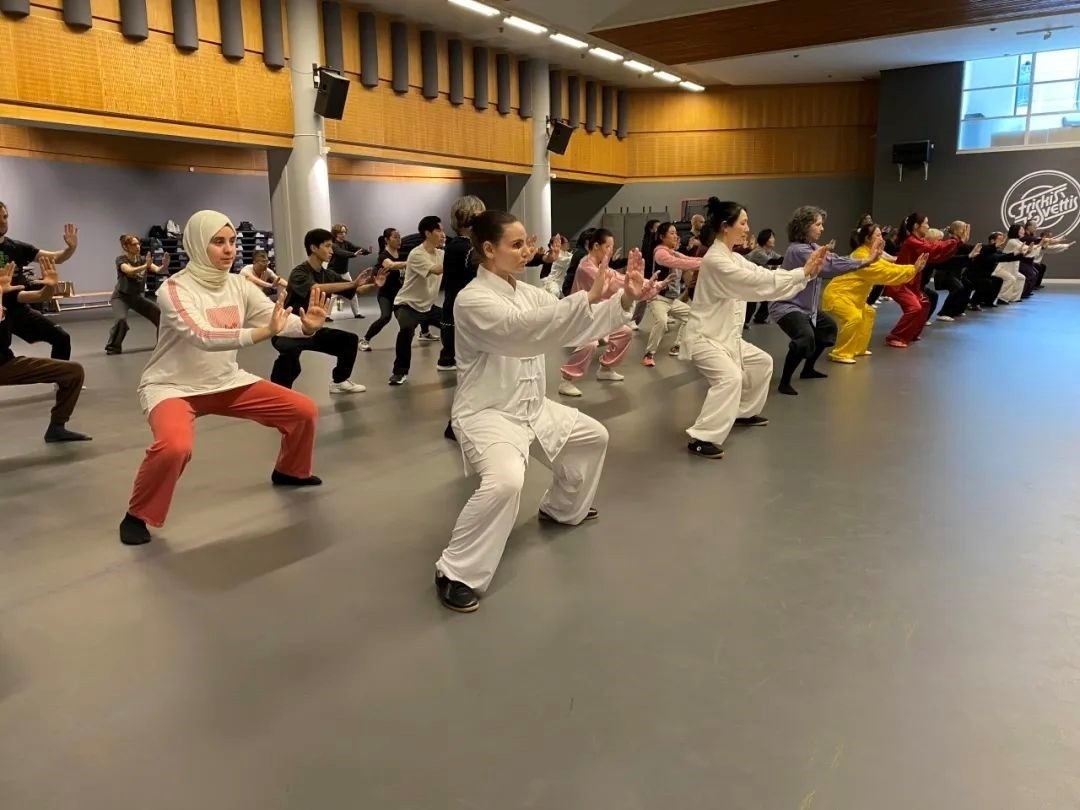 培訓(xùn)班學(xué)員學(xué)習(xí)太極拳。斯德哥爾摩中國文化中心供圖