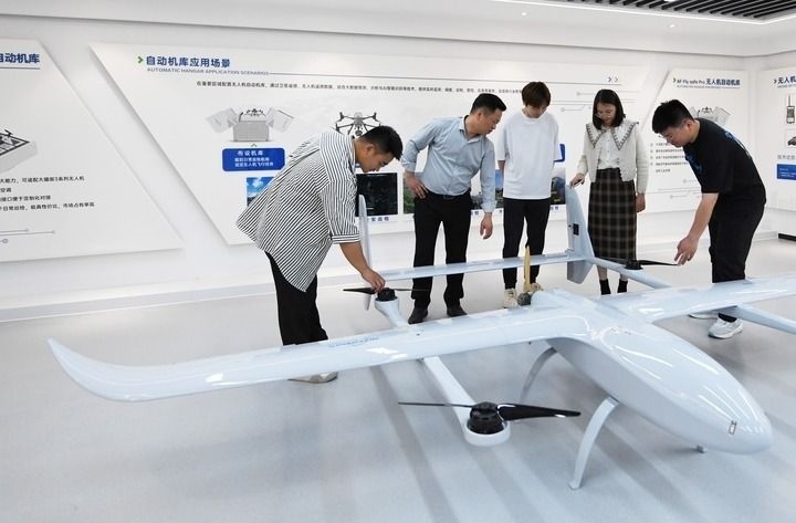 這是中科安飛（合肥）科技有限公司生產(chǎn)的無人機(jī)產(chǎn)品。（2024年5月16日攝）新華社發(fā)（郭如琦 攝）