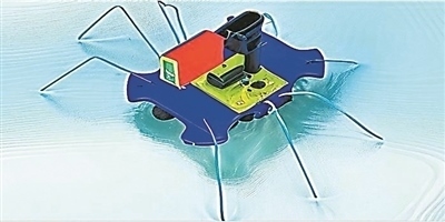 一種能夠在水面上滑行的自供電“蟲子”機器人。圖片來源：紐約州立大學賓漢姆頓分校