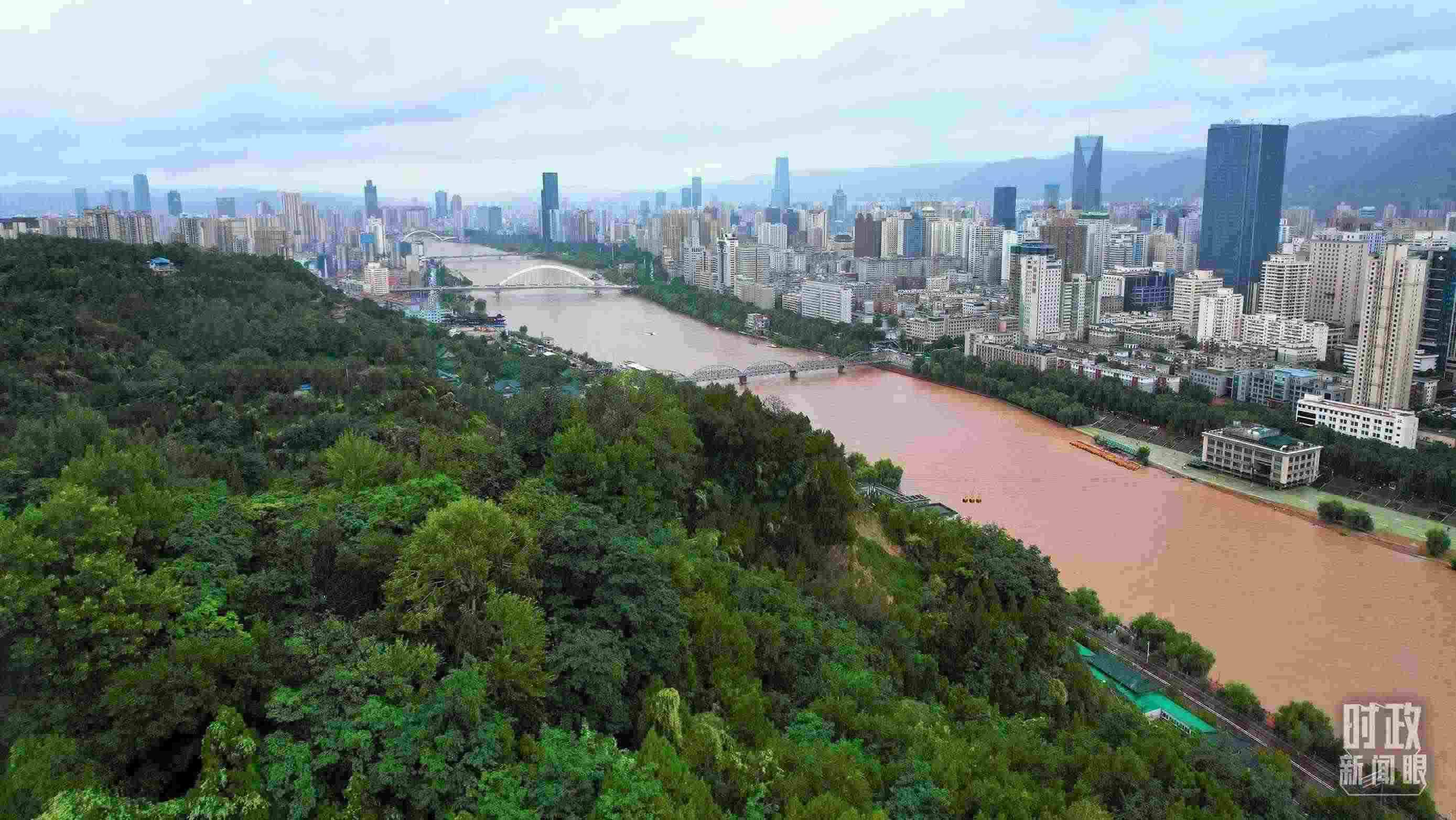△黃河蘭州段。（總臺央視記者范凱拍攝）