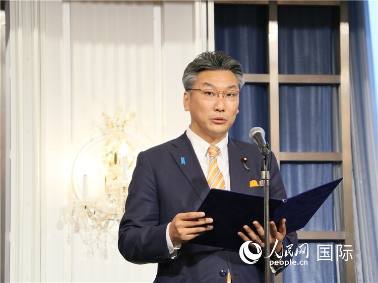日本國貿(mào)促會長代理橋本岳致辭。人民網(wǎng) 許可攝