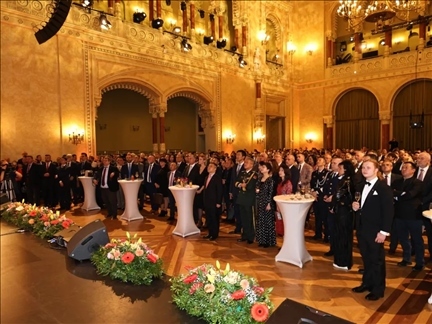 招待會(huì)現(xiàn)場(chǎng)。中國(guó)駐匈牙利大使館供圖