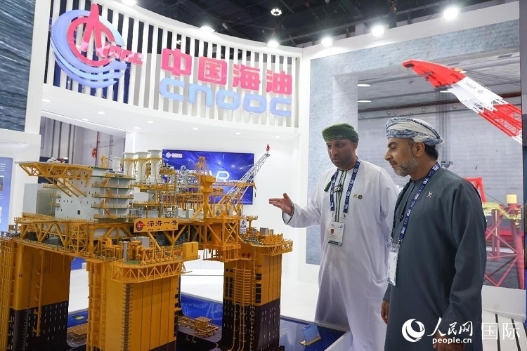 觀眾在中國海油展臺參觀。人民網(wǎng)記者 任皓宇攝