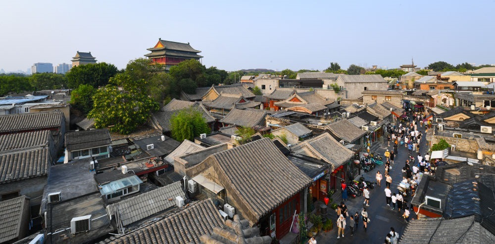 遠眺鐘鼓樓。新華社記者 陳鐘昊 攝