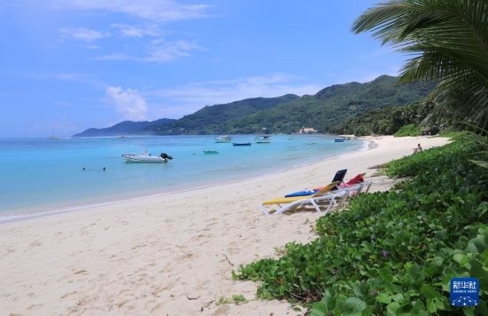 3月19日，游客在塞舌爾馬埃島海邊休閑。新華社記者 董江輝 攝