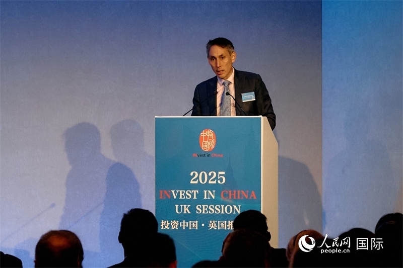 英國商業(yè)貿(mào)易部投資總監(jiān)吳僑文發(fā)表致辭。楊浩鵬攝