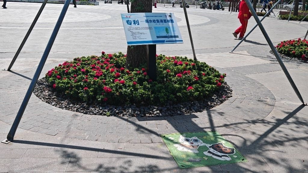 廣安“雨水收集調(diào)蓄樹池”，已在市內(nèi)公園落地運(yùn)用。受訪者供圖