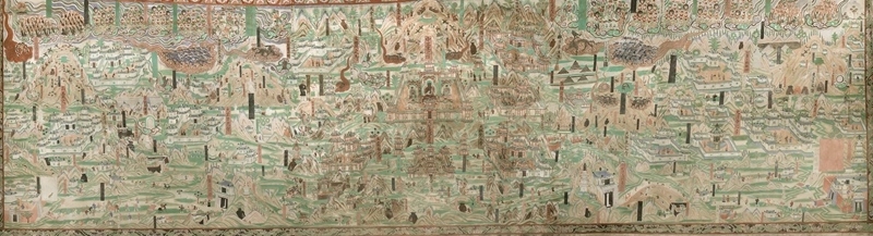 莫高窟第61窟內(nèi)的《五臺(tái)山圖》。