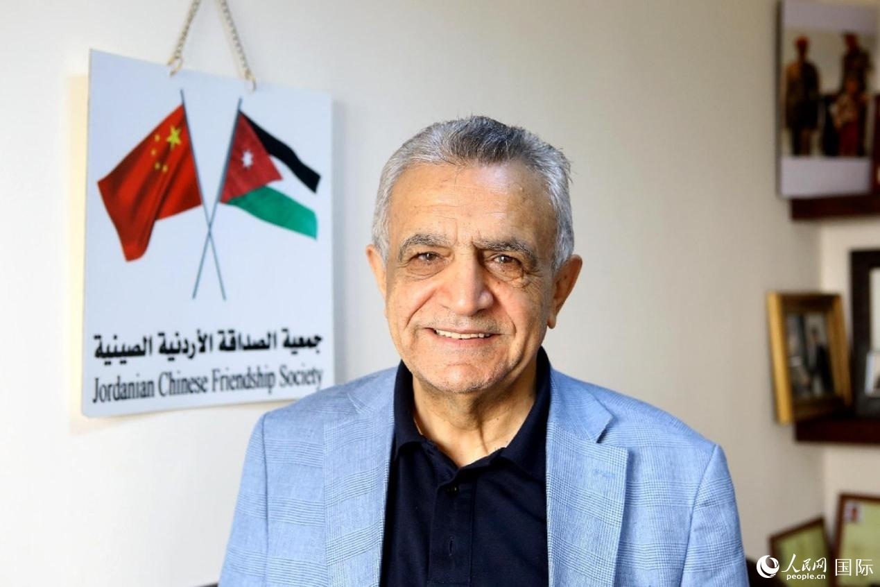 圖為約中友協(xié)主席賈邁勒·達(dá)穆爾。人民網(wǎng)納達(dá)爾·達(dá)烏德攝