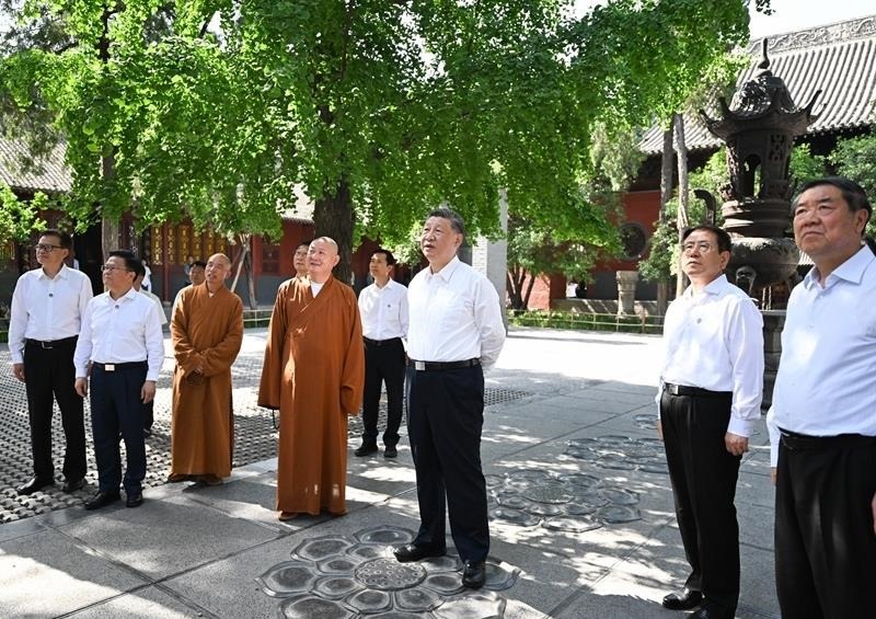 △2025年5月19日，習(xí)近平總書記在河南洛陽(yáng)白馬寺考察。